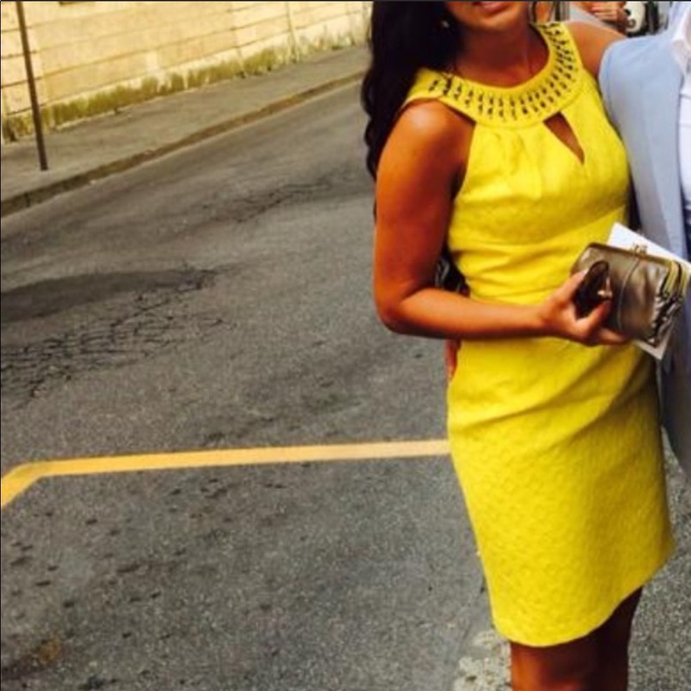 Yellow muse cocktail dress